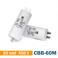 Конденсатор для запуску JYUL СВВ-60M, 20мкФ, 450В, кріплення болт, вивод клеми