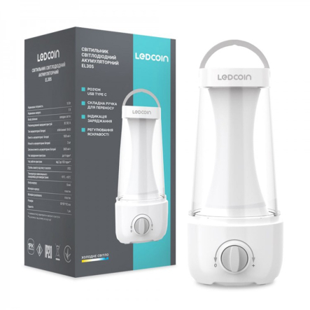 Ліхтар акумуляторний Ledcoin EL305, 10Вт, білий - 1