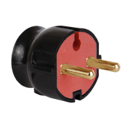 Вилка штепсельная LXL 125BLP, угловая, 16А, чёрная