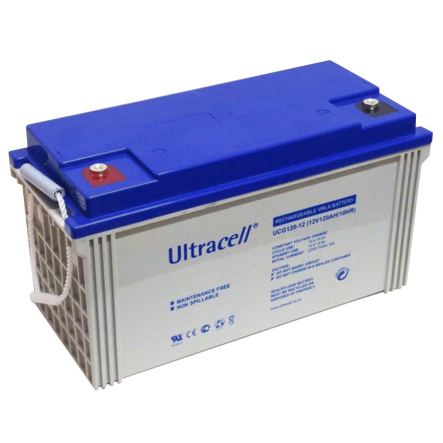 Аккумуляторна батарея Ultracell UCG120-12, GEL, 12 В, 120 Ач, 409*176*225 мм - 1