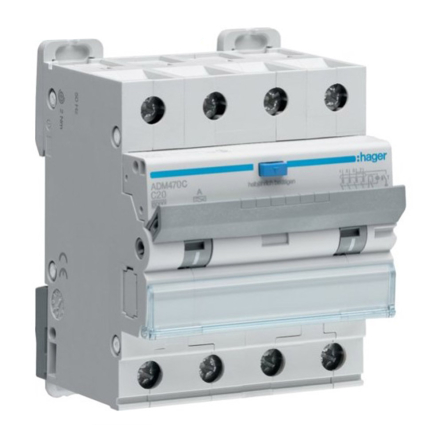 Дифавтомат HAGER ADM470C, 4P, C, 20А, 30мА, 6kA - 1