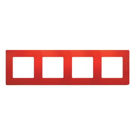 Рамка 4 поста Legrand Etika, 672534, красный - 1
