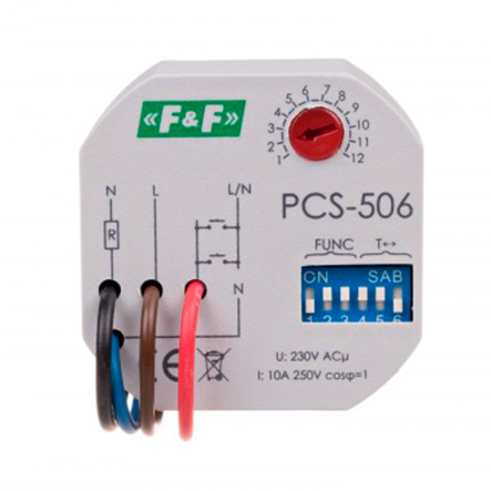 Реле времени электронное F&F PCS-506, 220В, 8 функций с управляющим входом - 1
