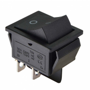 Перемикач 1 клав. чорний без фіксації KCD2-211 B/B, АСКО-УКРЕМ, A0140040138