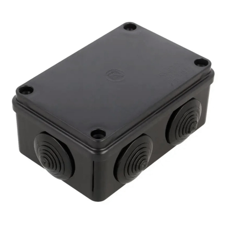 Коробка распределительная PAWBOL S-BOX 206C, 120х80х50, IP65, 6 сальников, черная - 1