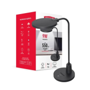 Настільна лампа MAXUS DL 9W 3CCT BL Phone holder, чорна