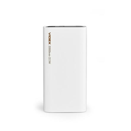 Повербанк (УМБ) 20000mAh VIDEX VPB-320 22.5W QC+PD White