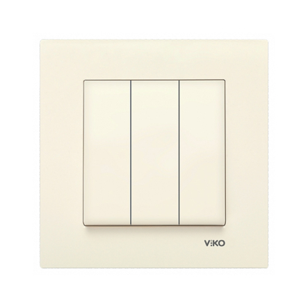 Вимикач 3 кл., VIKO KARRE, 90960168, крем - 1