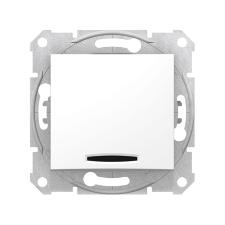 Выключатель одноклавишный, с подсветкой, Schneider Electric Sedna, белый, SDN1400121 - 1