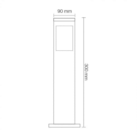 Светильник садово-парковый Horoz Electric, KAVAK/SQ-3, Е27, 60W, IP44, 300мм, черный, 075-015-0003