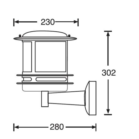 Светильник парковый Lusterlicht, Tokyo, 100Вт, опал/РС, настенный, черный