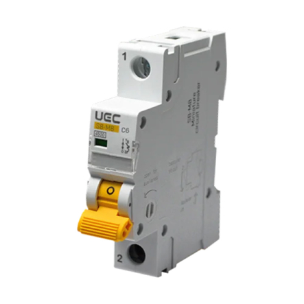 Автоматический выключатель C6A, 1P, 4,5kА, UEC SB-M8, MCB45-1-006-C - 1