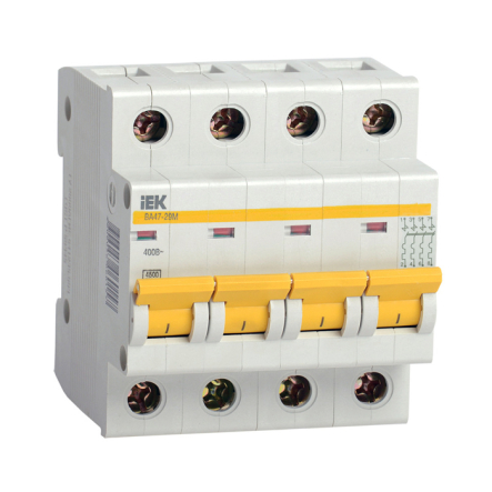 Автоматический выключатель IEK ВА47-29М, 4p, 4A С, MVA20-4-004-C - 1