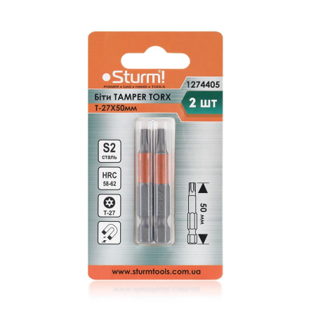 Биты S2 T-27* 50mm 2шт Sturm 1274405