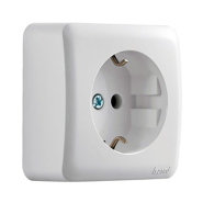 Розетка Lezard VIOLA із заземленням, біла, 751-0200-122В