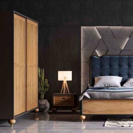 Шкаф-купе Мебус Маракеш 2300х655х2300 дуб, умбра/лофт