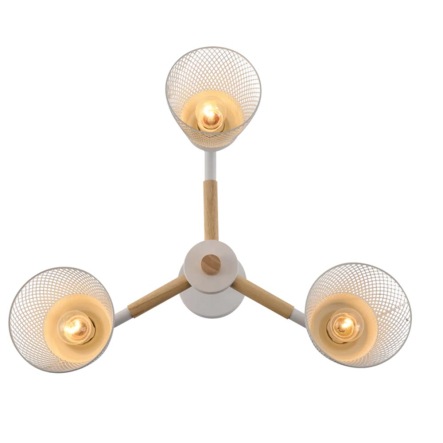 Люстра VALESO V XA1557-3 WH+WOOD, 60W, E27х3, сталь