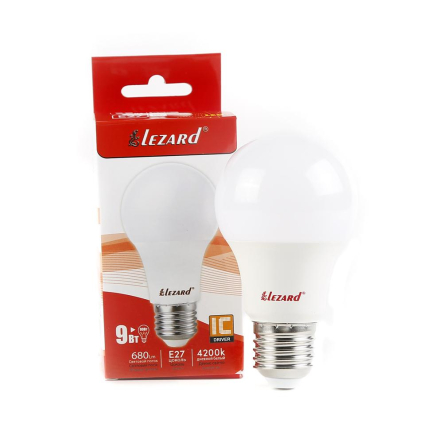 Лампа світлодіодна Lezard, 9 Вт, 4200K, E27, 220 В, A60 - 1