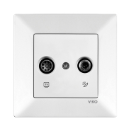 Розетка телевизионная (TV+SAT) 2я VIKO Meridian, 90970085-WH, белая