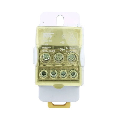 Распределительный блок TNSY РБД-80А, DIN, желтый, TNSy5504700 - 1