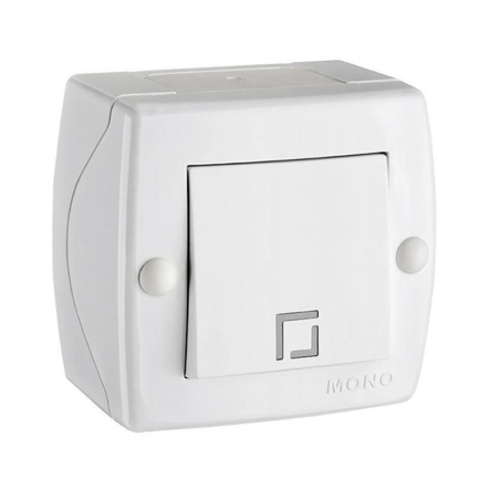 Вимикач 1кл накладний Mono Electric, OCTANS, IP 20, білий, 104-010101-100 - 1