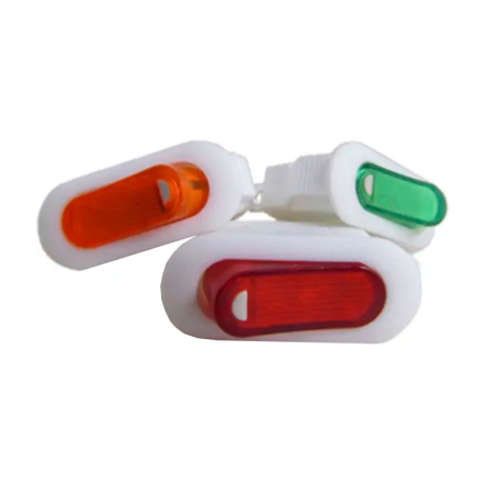 Кнопка вузька овальна з підсвічуванням 3 контакти, 587ST-G, Китай - 1