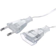 Удлинитель для гирлянды на 5м, вилка ЕС, прозрачный