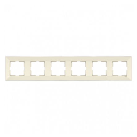 Рамка шестирная горизонтальная VIKO Meridian, 90979016-WH, крем - 1