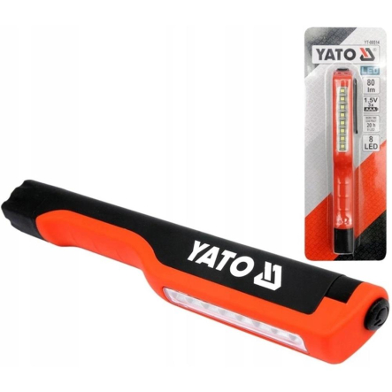 Фонарь LED YATO 3*AАA 8 диод клипса + магнит - 1