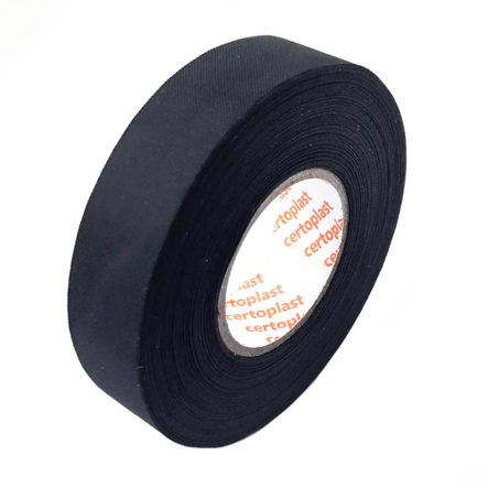 Ізоляційна стрічка бавовняна "Certoplast" 0,3мм х 28мм 25м, чорна - 1