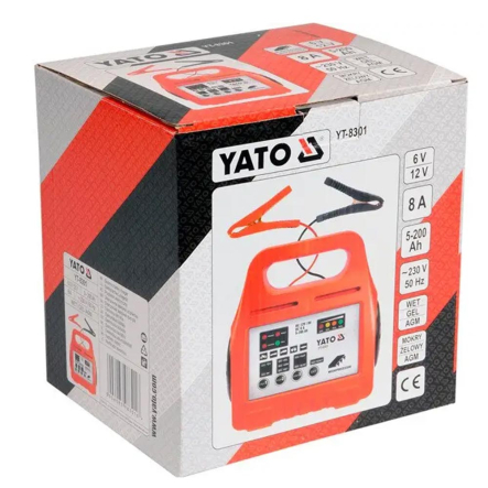 Зарядное устройство YATO YT-8301 6/12 В, 5-200 Аh, 8А