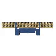 Нульова шина із ізолятором на Din-рейку АСКО-УКРЕМ ВС-515, 6х9, 15 отворів, A0150120036