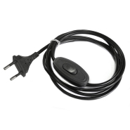 Шнур для бра с выключателем LEDium 2м чёрный (ALFA), С17074