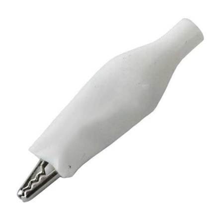 Затискач тестерний малий L-44 мм, білий, 9-0008W - 1