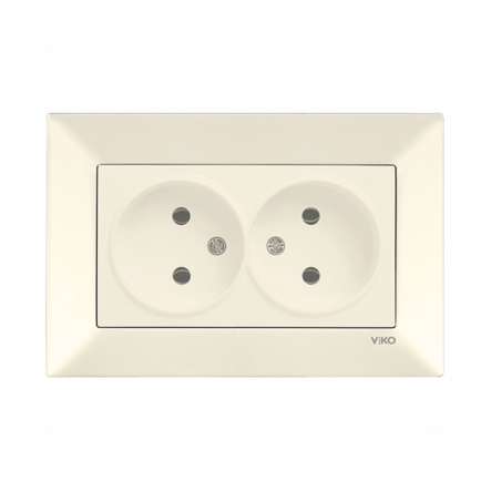Розетка двойная VIKO Meridian, 90970255, крем - 1