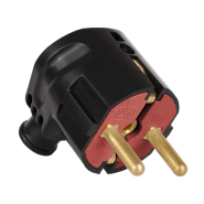 Вилка штепсельная LXL 2230BLP, із заземленням, кутова, чорна