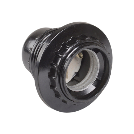 Патрон карболіт, з кільцем, Е27, чорний, IEK, EPK11-04-01-K01 - 1