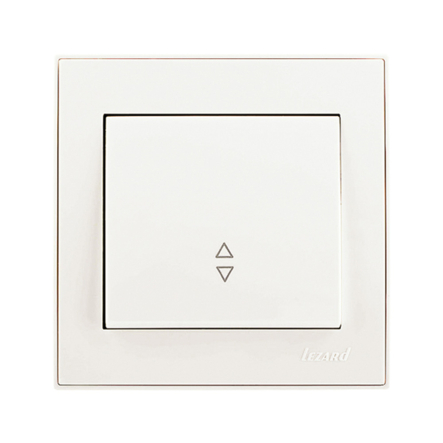 Вимикач Lezard RAIN прохідний одноклавішний, жемчужно-білий перламутр, 703-3088-105 - 1