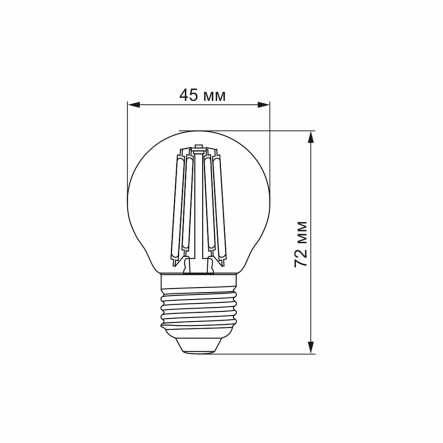 Лампа LED VIDEX Filament G45FA 4W E27 2200K 220V бронза