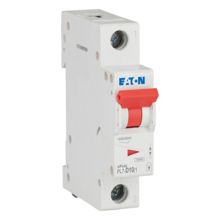 Автоматический выключатель EATON PL7-D10/1, 1P, 10A, D 15kA, 262714