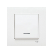 Выключатель 1 кл. с подсветкой, VIKO KARRE, 90960019, белый