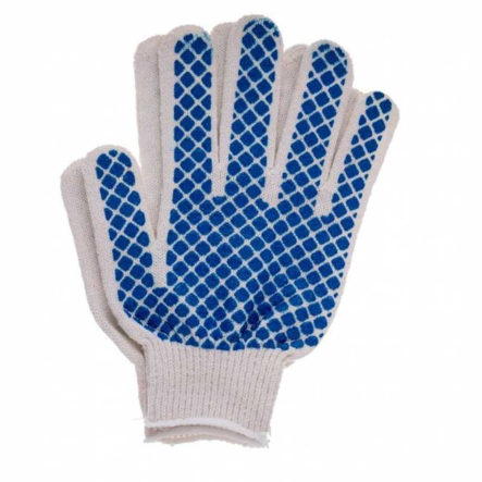 Рукавички бавовняні, ПВХ "Шахова заливка", 5 пар в упаковці 10 клас - 1