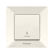 Выключатель одноклавишный проходной с подсветкой Panasonic Arkedia Slim, крем, 00042BG