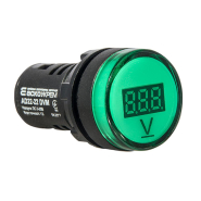 Вольтметр цифровой АСКО-УКРЕМ AD22-22DVM зеленый, ⌀22мм, DC 5-30B, A0190010014