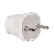 Вилка штепсельная LXL 124WHP, Мимоза, белая