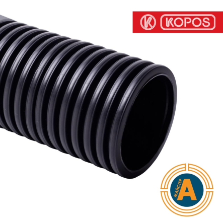 Труба двухстенная KOPOFLEX д63/52мм устойчивая к УФ, черная, 50м, KOPOS, KF 09063_UVFA - 1