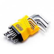 Набор шестигранников СИЛА 1,5, 2, 2,5, 3, 4, 5, 6, 8, 10 коротких с шариковым наконечником, CrV, 9шт