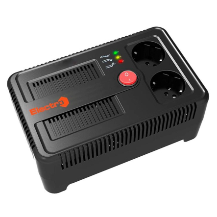 Стабилизатор напряжения 500 BA, електронний, 140-260В, 2 розетки - 1