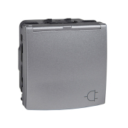 Розетка с заземлением та кришкою Schneider Electric Uniсa MGU3.037.30ТА