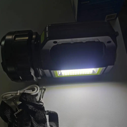 Фонарь-лампа ручной HEL-T95, 3в1, 30 Вт, 20000 мАг с солн. панелью USB PowerBank и красным светом